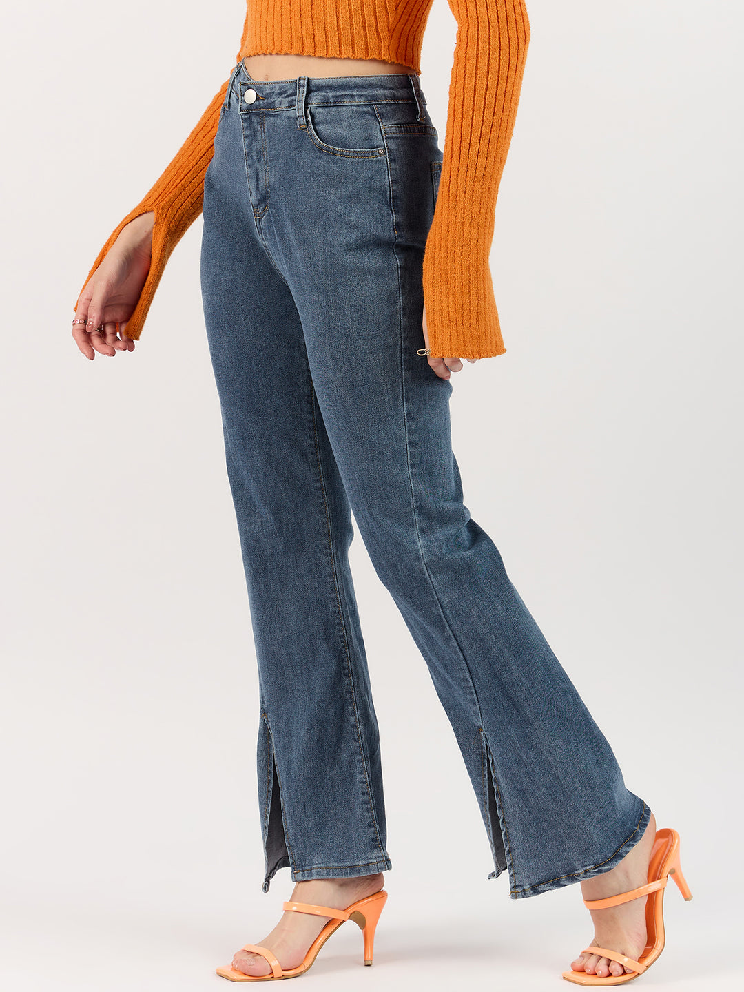 Blue Jeans with Cut-Out Details