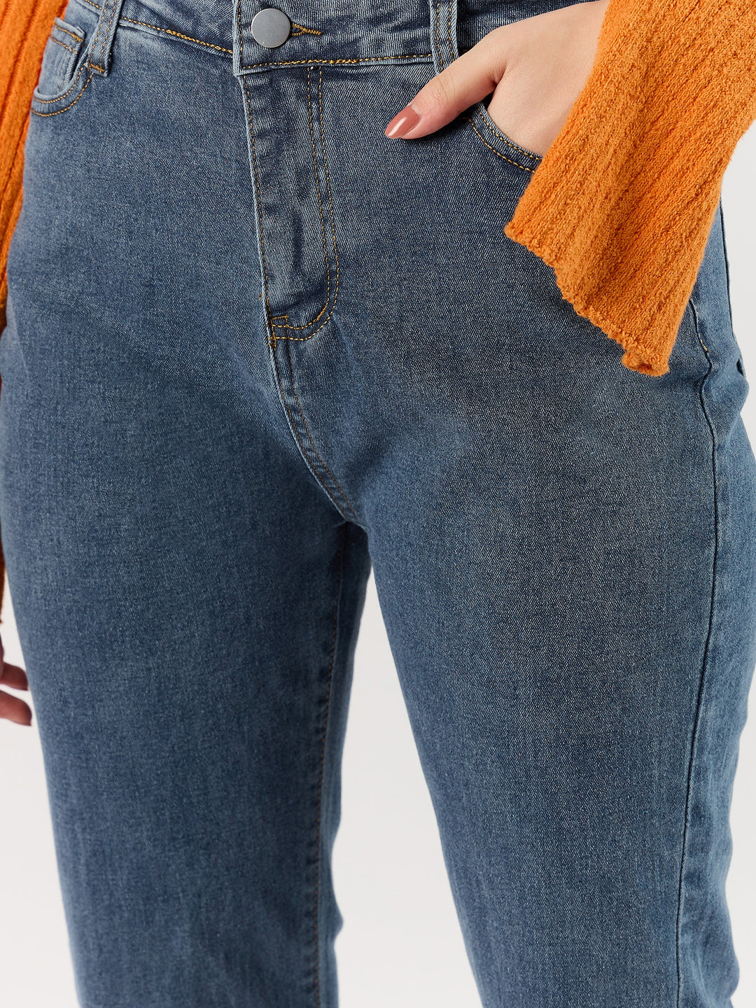 Blue Jeans with Cut-Out Details