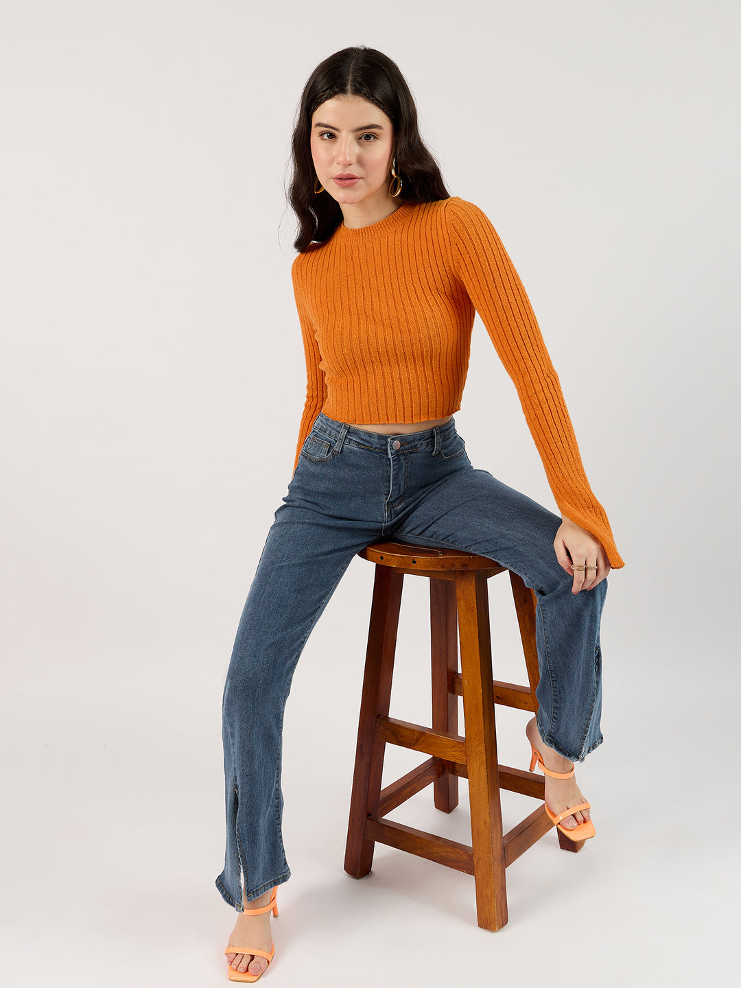 Blue Jeans with Cut-Out Details