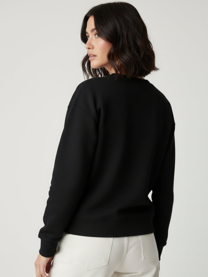 Black Full Sleeve Graphic Printed Sweatshirt