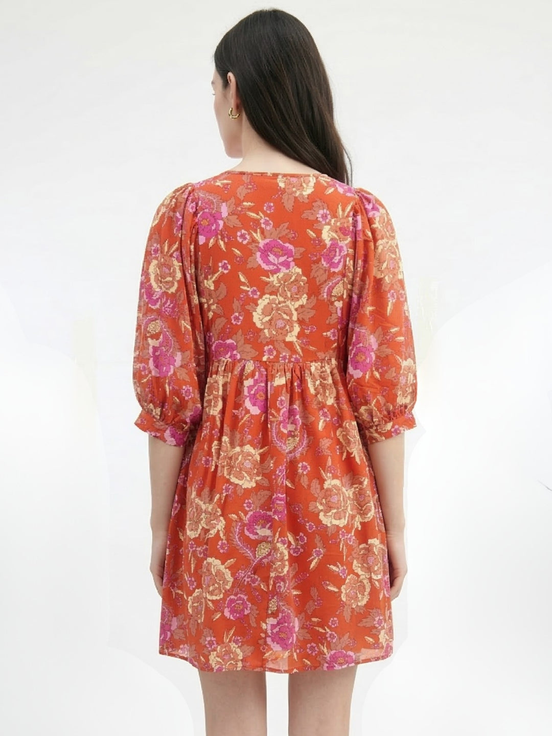 Red Printed Kaftan Dress
