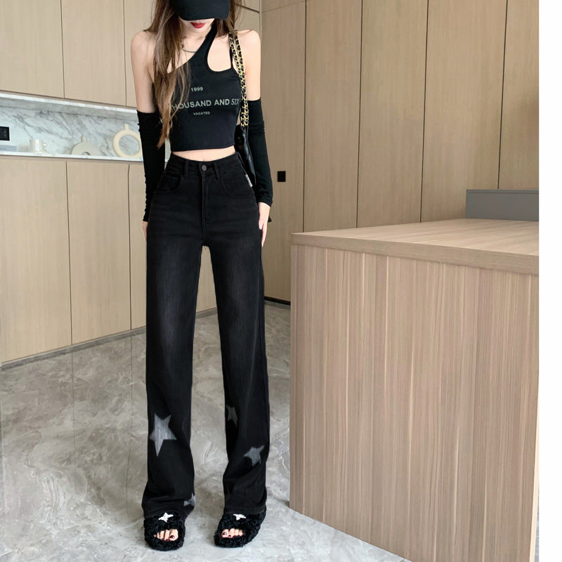Black Star Printed Denim