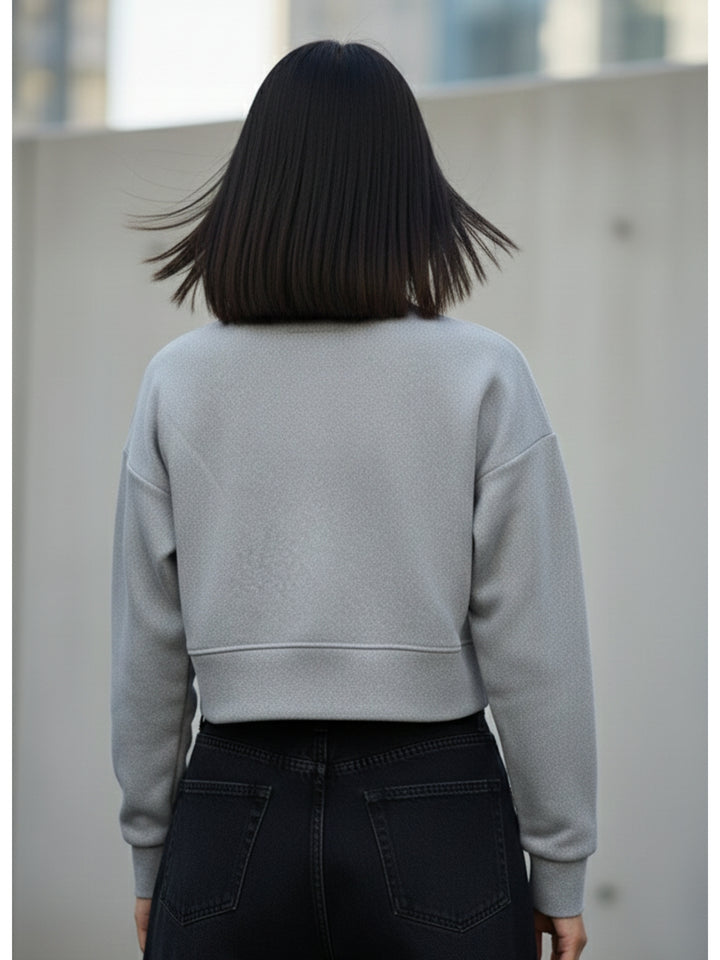 Grey Graphic Oversized Sweatshirt