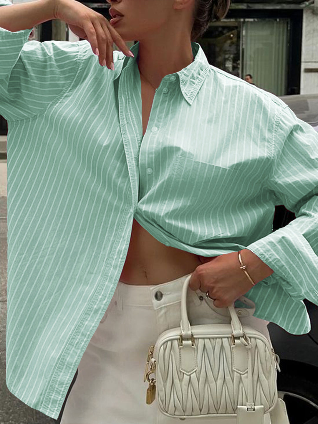 Green Oversized Vacay Shirt