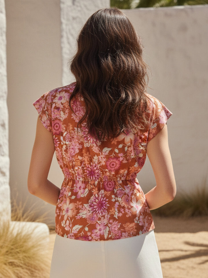 Brown Crinkled Blouse