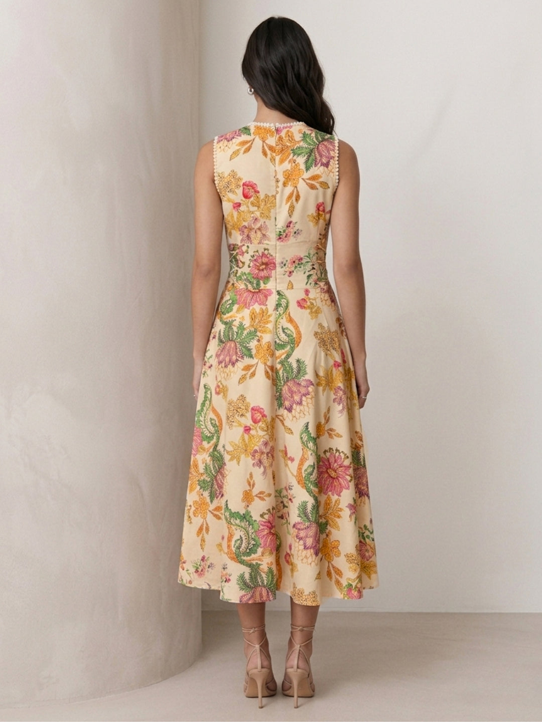 Multi Floral Halter Neck Maxi Dress