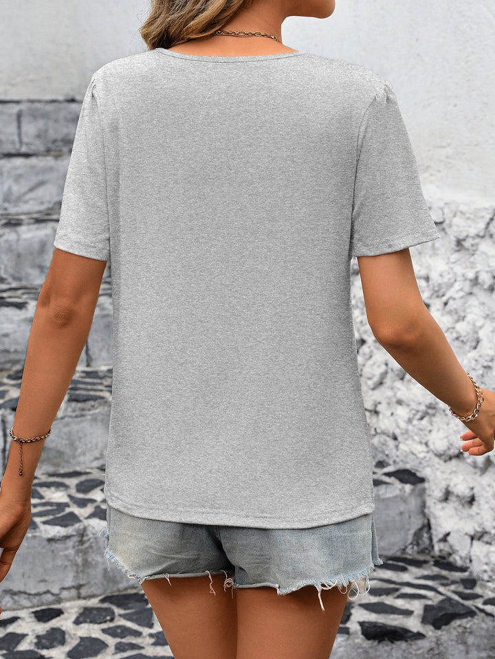 Grey Front Striped Top