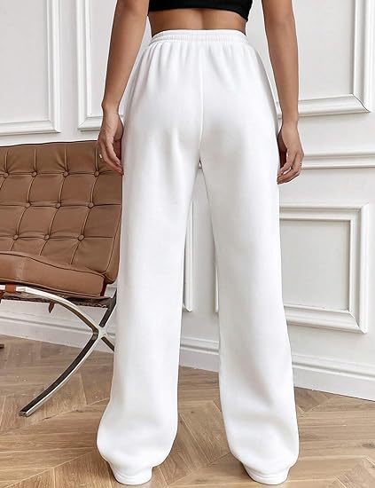 White Elasticated Regular Fit Drawstring Joggers