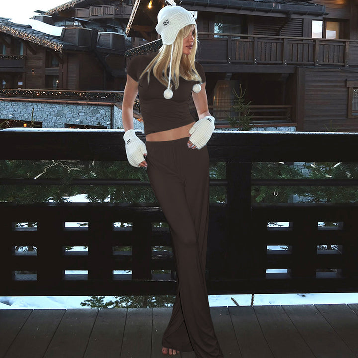 Black Knit Top And Trouser Co Ordset