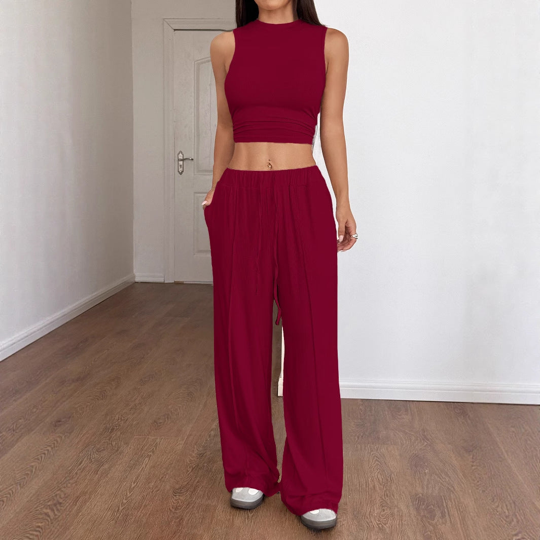 Wine Tank And Pant Co-Ord Set