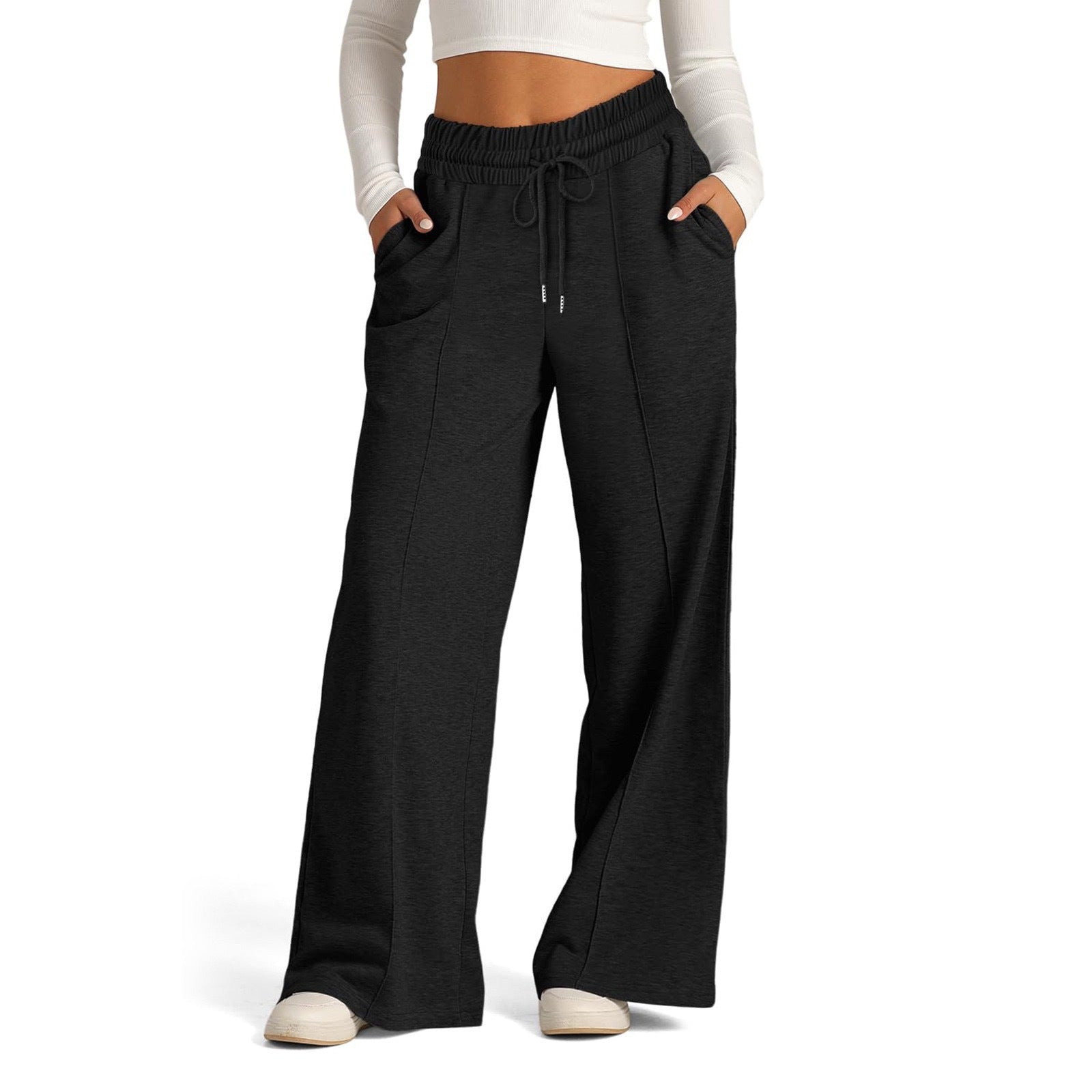 Black Pull On Sweat Pants