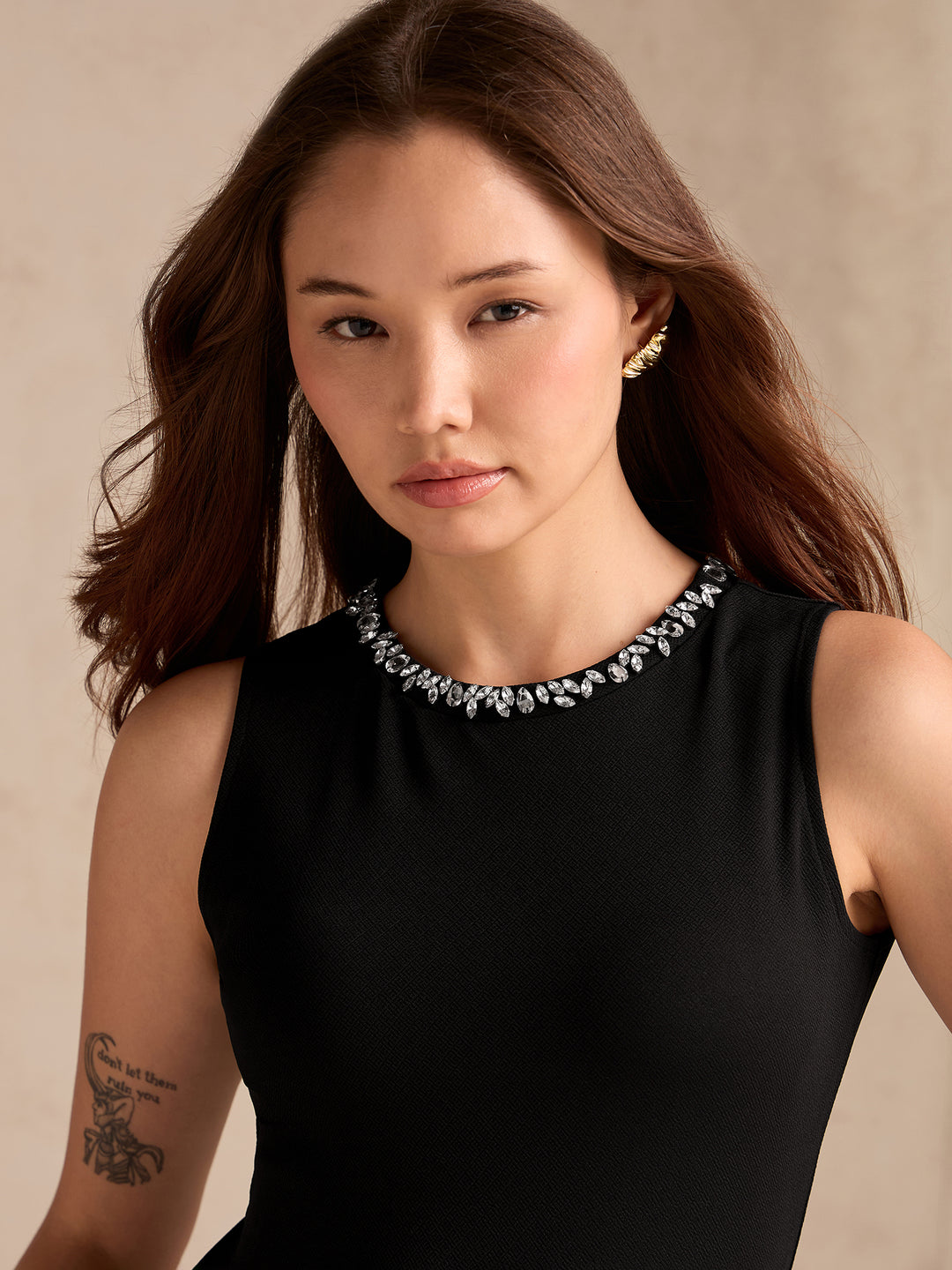 Black Studded Racer Back Tank