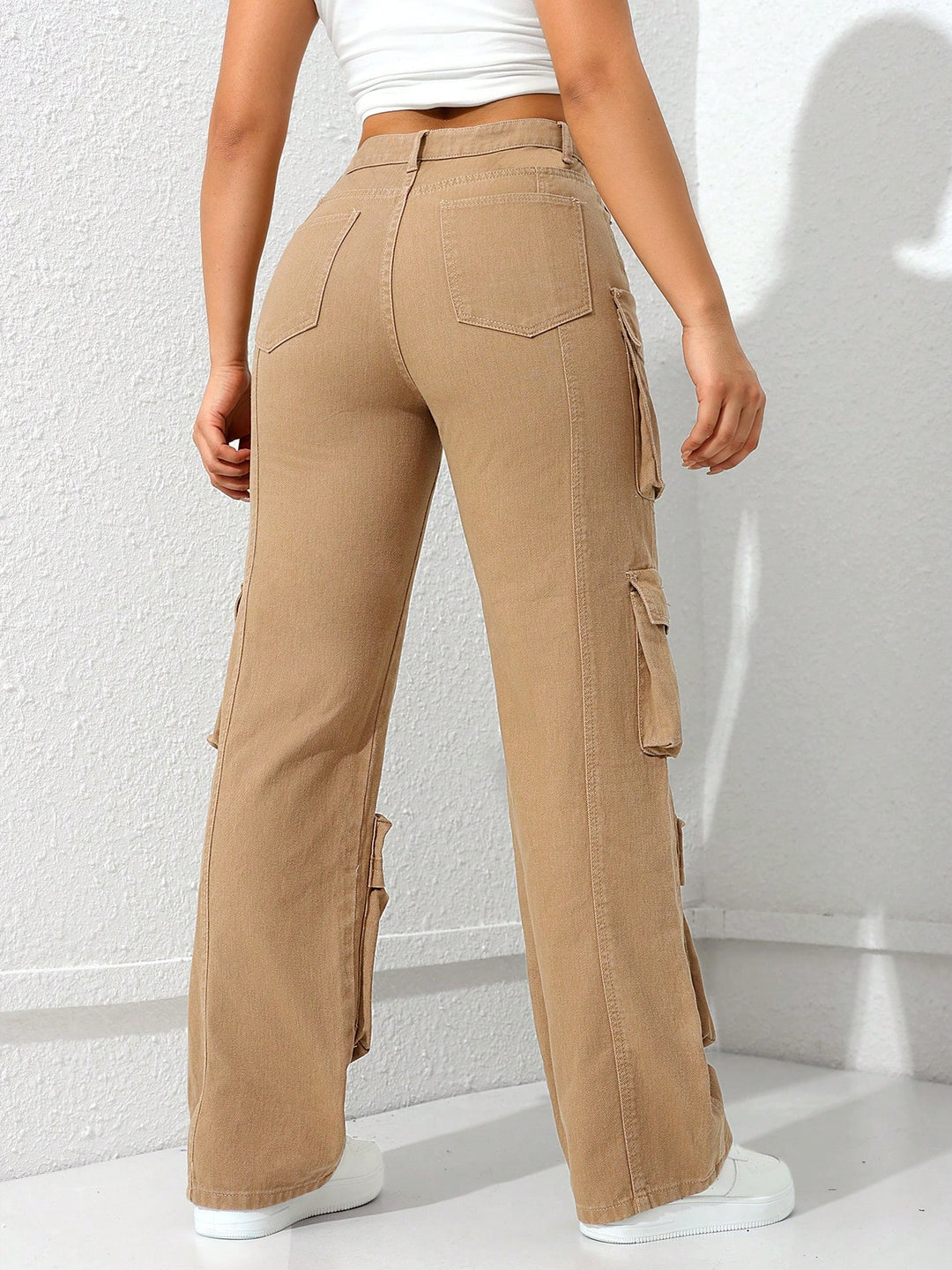 Beige Coloured Utilitarian Denims