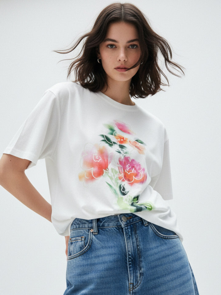 White Graphic Oversized T-Shirt