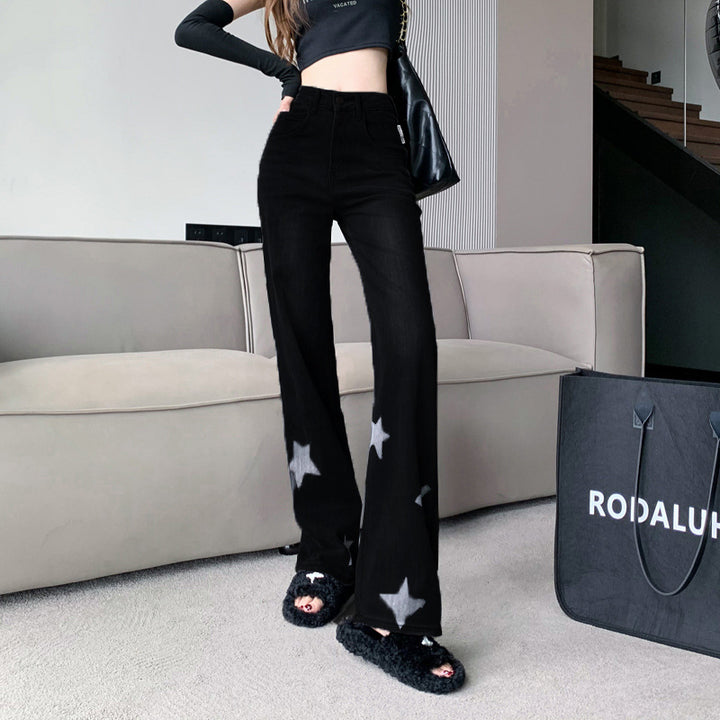 Black Star Printed Denim