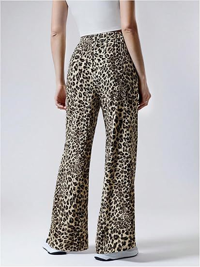 Cream Baggy Fit Animal Printed Joggers