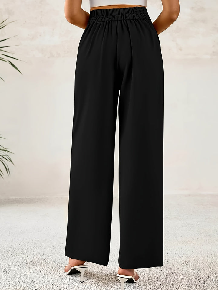 Black High Waist Straight Leg Pant