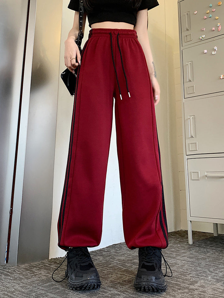 Red Contrast Striped Jogger