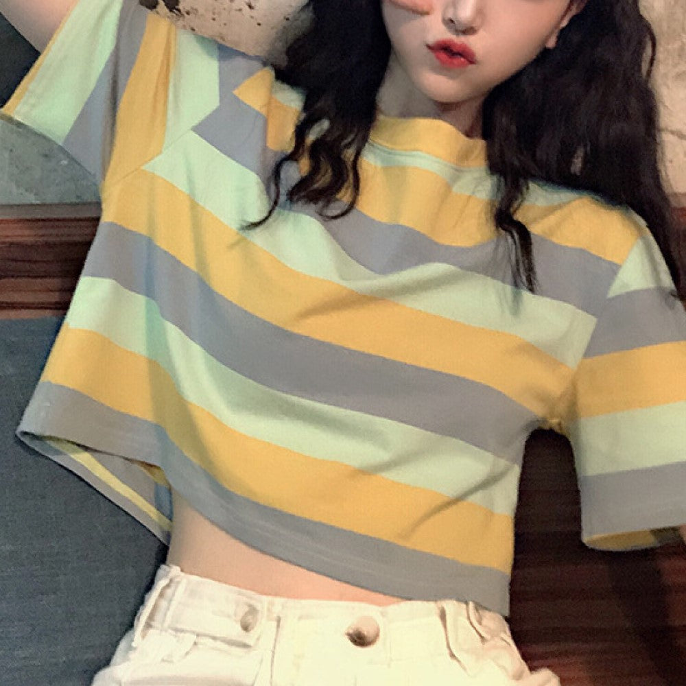 Yellow Striped Boxy T-Shirt