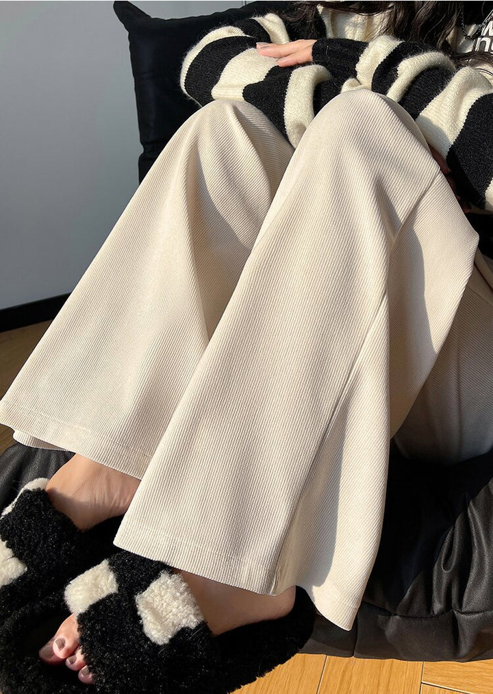 Off White Wide Leg Pleated Pants