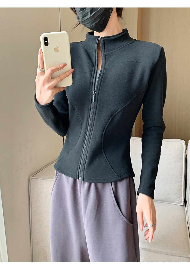 Black Full Sleeve Front Zip Jacket