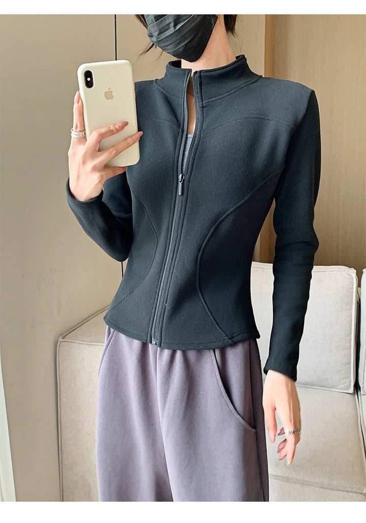 Black Full Sleeve Front Zip Jacket