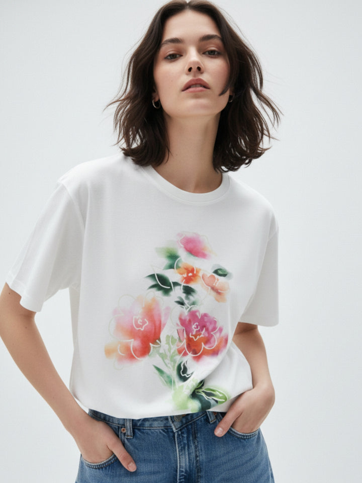 White Graphic Oversized T-Shirt