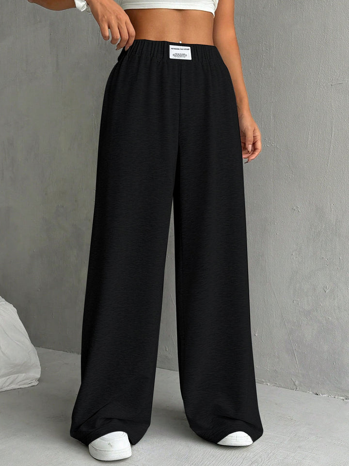 Black Solid Sweatpants