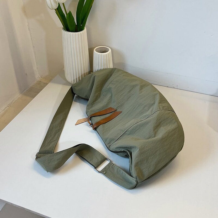 Green Solid Shopper Hobo Bag