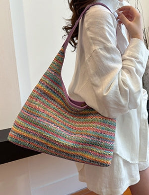 Purple Textured Slouch Hobo