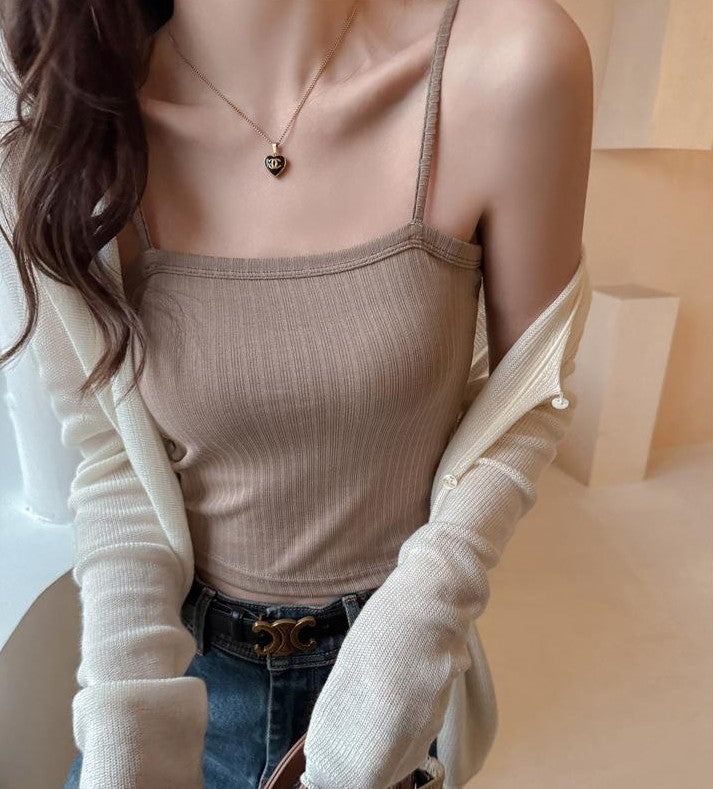 Beige Varigated Rib Camisole