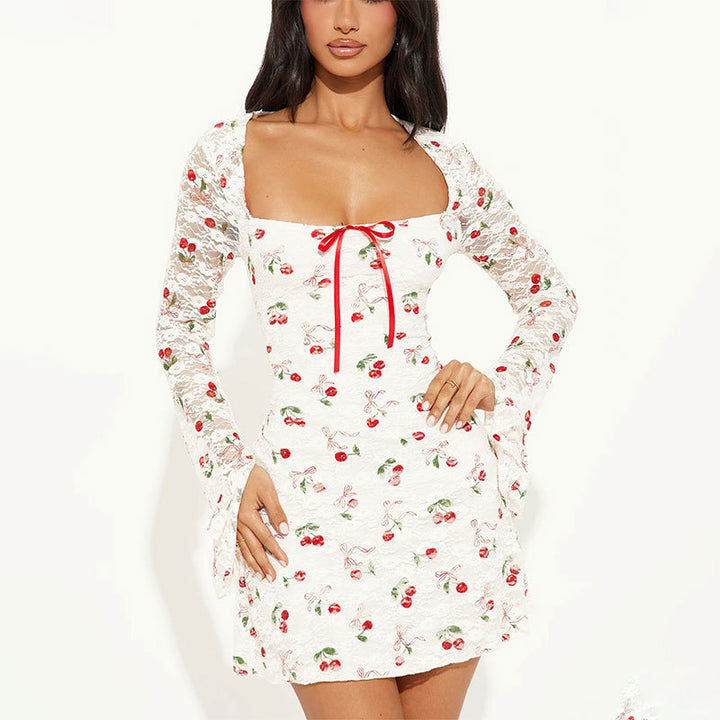 White Square Neck Mini Dress