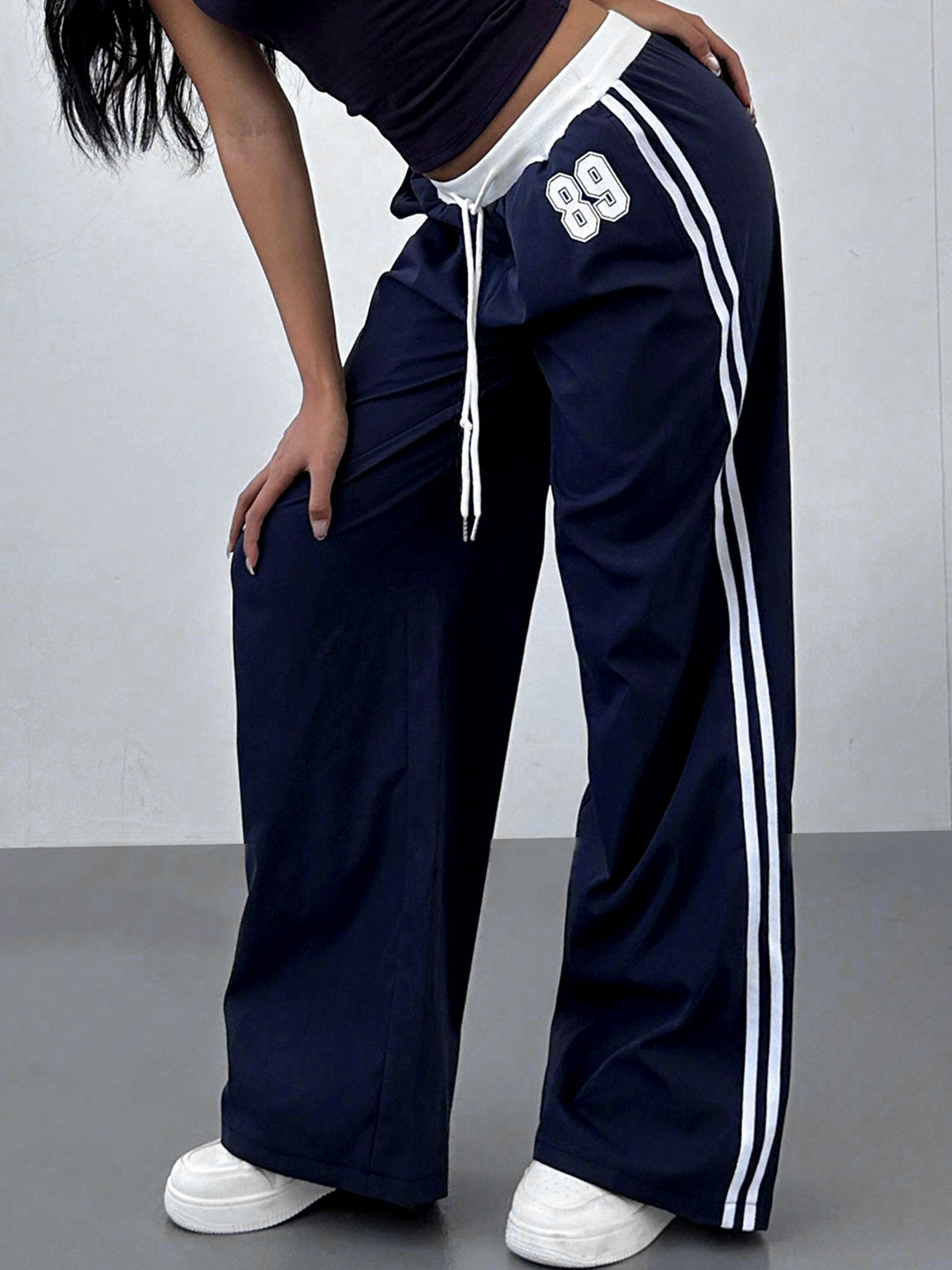Navy Blue Contrast Waistband Sweatpant