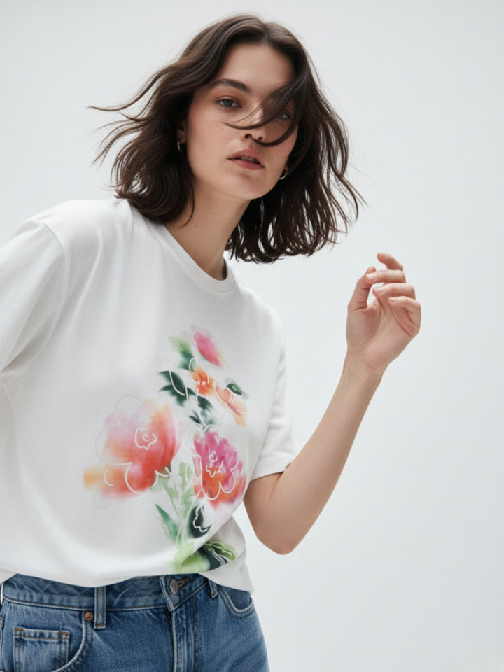 White Graphic Oversized T-Shirt