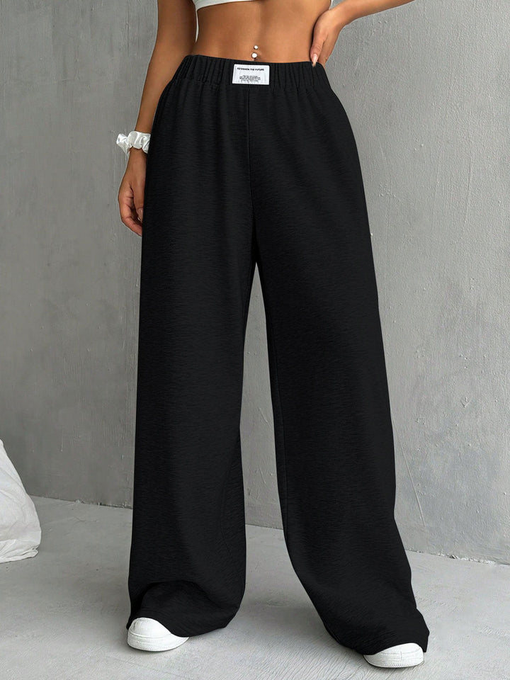 Black Solid Sweatpants