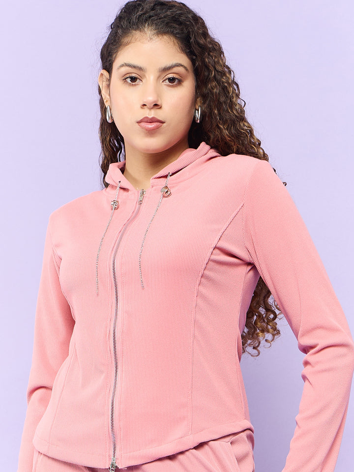 Solid Pink Hoodie Co-Ord Set
