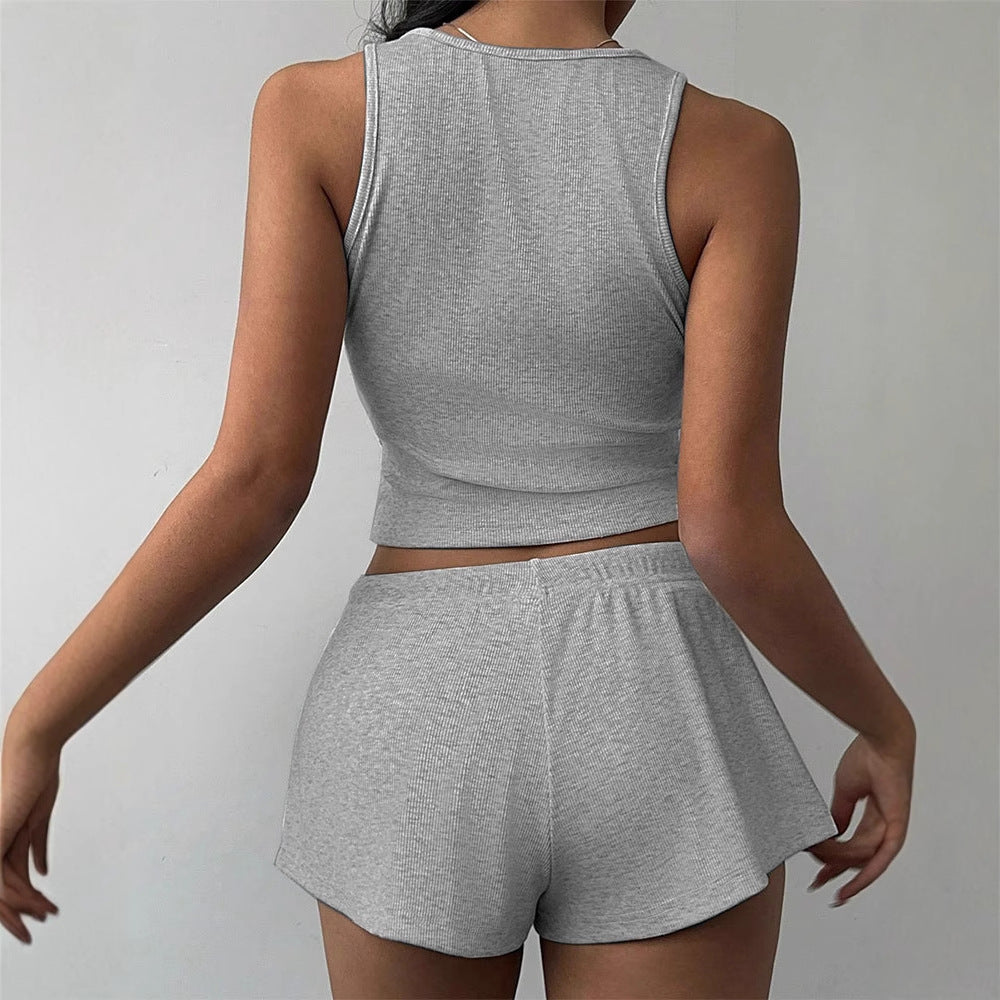 Grey Casual Solid Co-Ord Set
