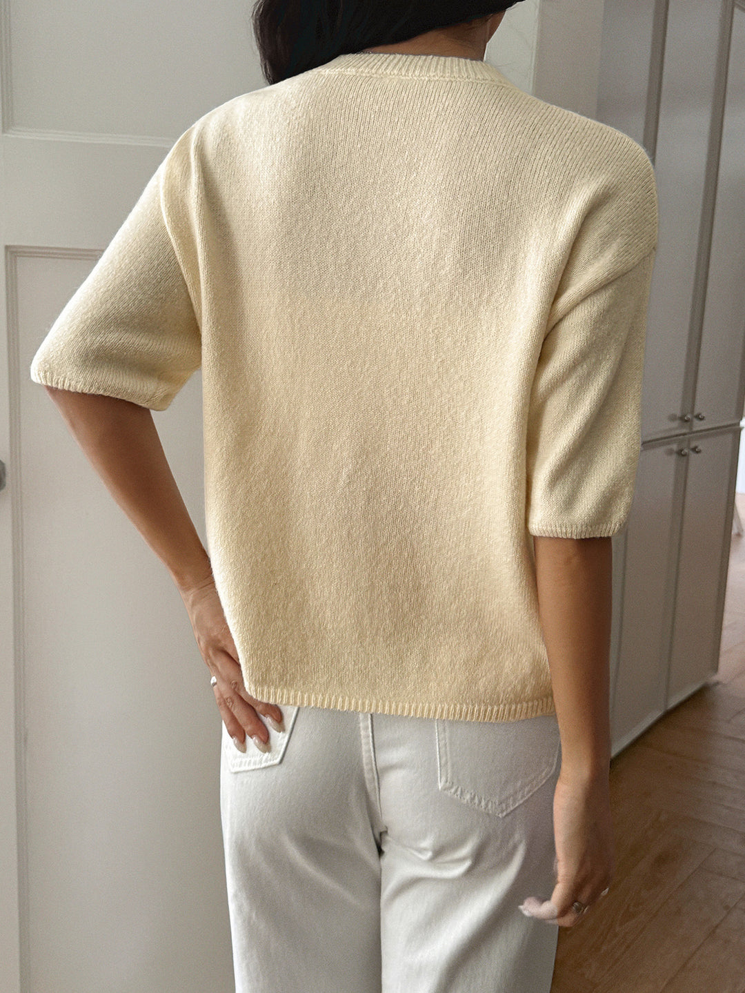 Beige Solid Casual Pull Over