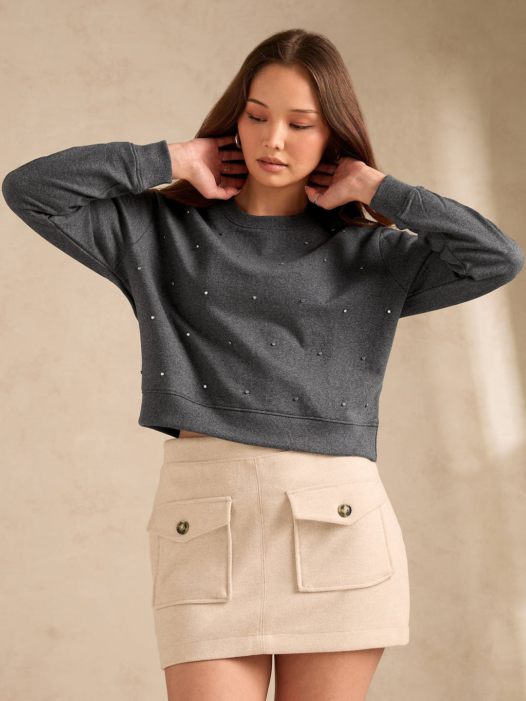 Grey Typographic Sweatshirt