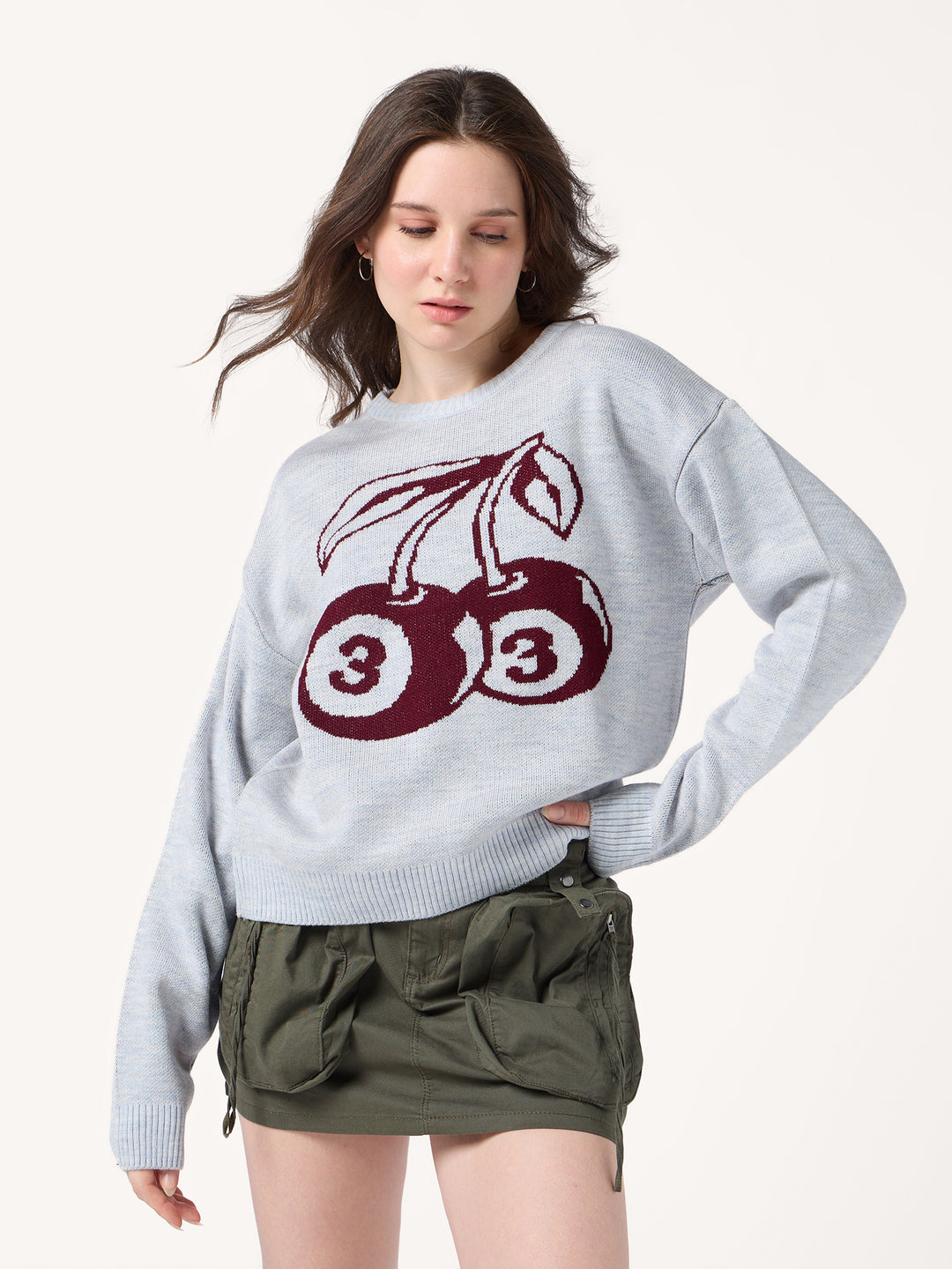 Grey Varsity Graphic Sweater