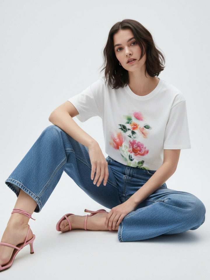 White Graphic Oversized T-Shirt