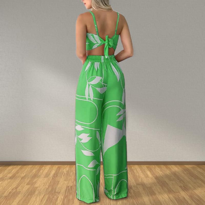 Green Tropical Print Coord Set