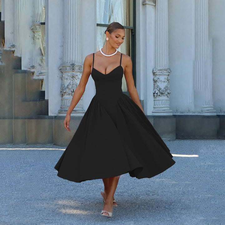 Black Structured Corset Maxi Dress