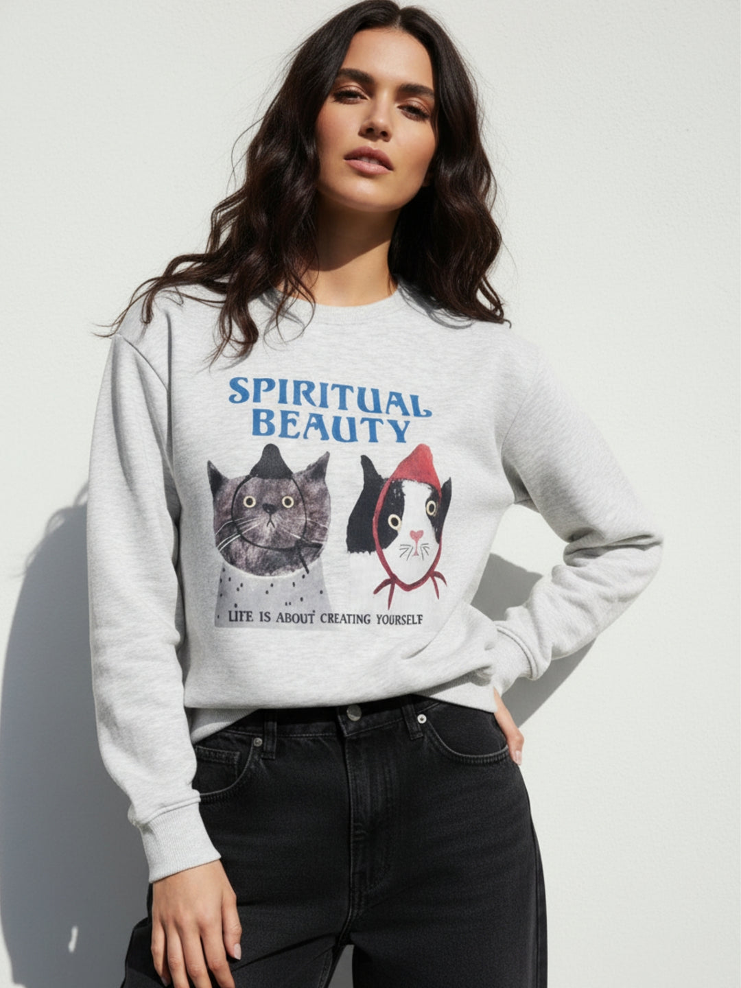 Grey Character Graphic Sweatshirt