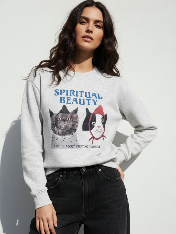 Grey Character Graphic Sweatshirt
