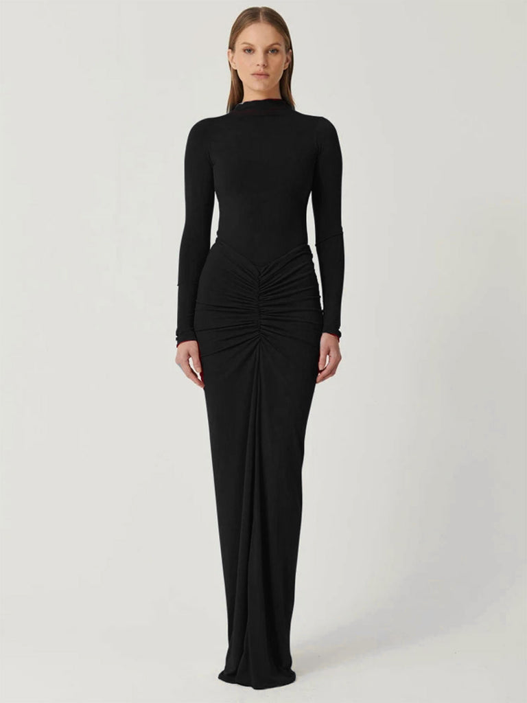 Shop Black High Neck Bodycon Maxi Dress - for Women