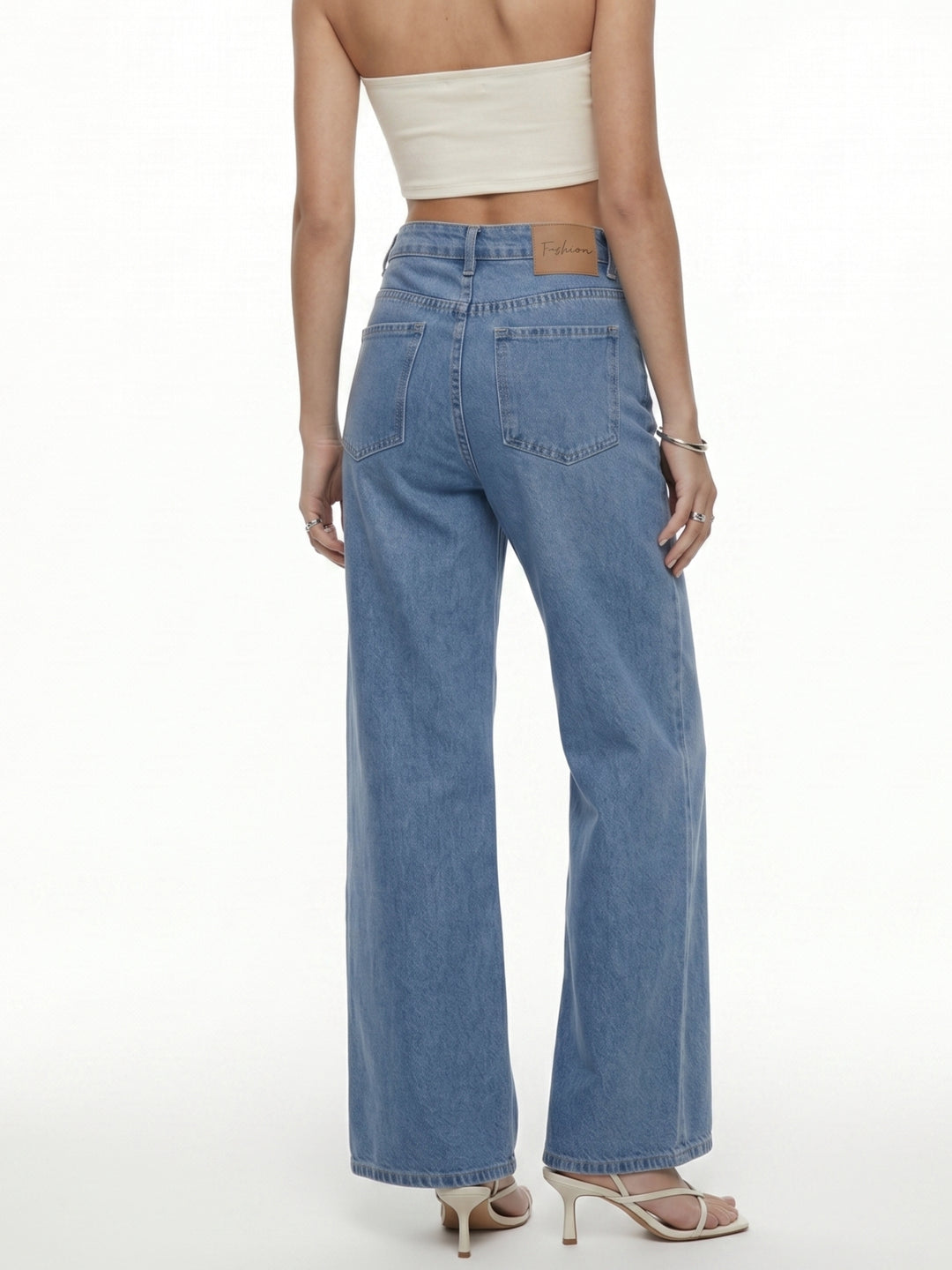 Light Blue Low Waist Wide Leg Jeans