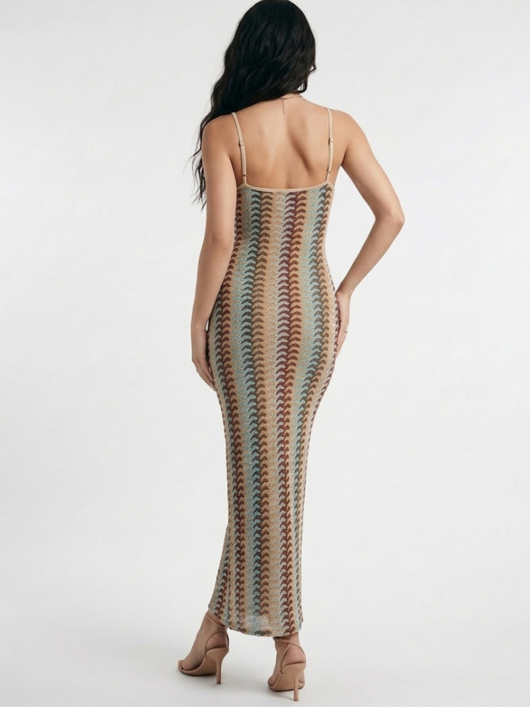 Multi Spaghetti Strap Multi Colour Dress