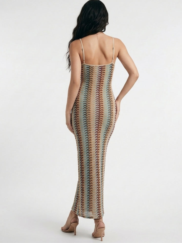 Multi Spaghetti Strap Multi Colour Dress
