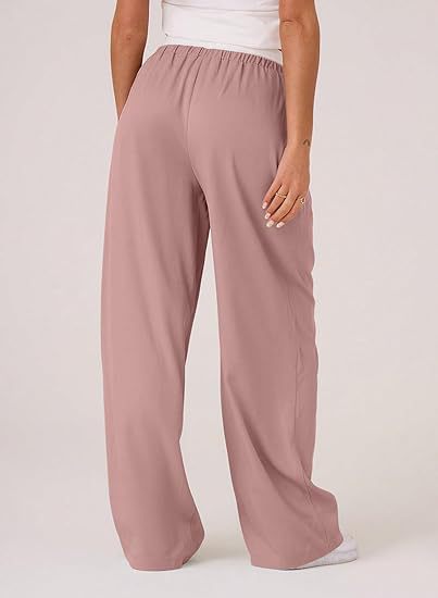 Pink Baggy Fit Contrast Waistband Sweatpants